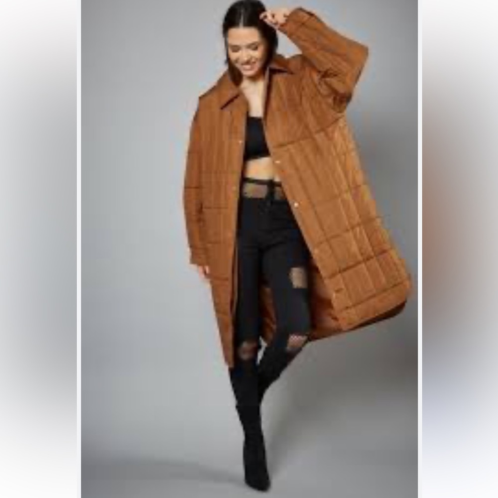 Ci Sono Outwear Women's Lightweight Puffer Jacket Snap Mid Length